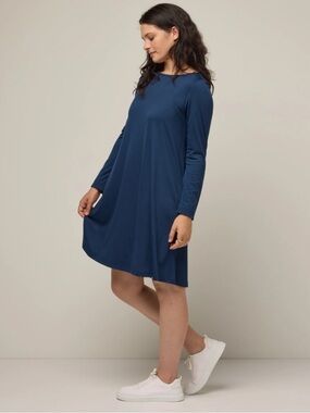 Wool And Wool& Rowena Swing Dress Marine Blue size medium long